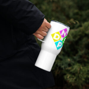 NPDS Diamond Logo Travel mug with a handle